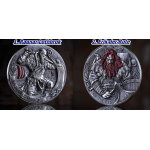 AURINUM*TOP*ANGEBOT* LETZTE* 2 oz Kamerun 2025 Antique - HARAD SCHÖNHAAR - HARALD FAIR HAIR - 1. König von Norwegen - Der Weg zu WALHALLA Wikinger (4) - silber Antique Finish - 2000 Francs - Serie Wikinger - AB LAGER !