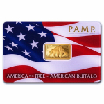 5 g Gold PAMP Motivbarren AMERICAN BUFFALO - Coin Card -...