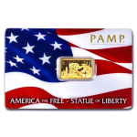 5 g Gold PAMP Motivbarren LADY LIBERTY Freiheitsstatue - Coin Card - Pamp Suisse