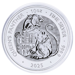 NEU* 10 oz UK 2025 BU - PANTHER - Königliche Panther - Royal Tudor Beast - Großbritannien Silber BU 10 Pfd.