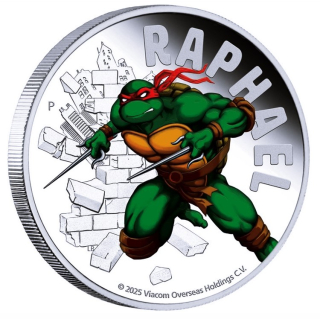 1 oz Tuvalu 2024 Proof - RAPHAEL - Teenage Mutant Ninja Turtles - 1 AU$ - Perth Mint Edition