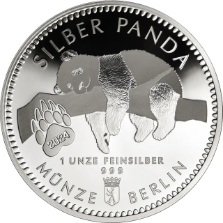 NEU* 1 Unze Silber - Panda Berlin - 2024 BU - XL-Format 65 mm - die neuen Berliner Pandas