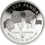 NEU* 1 Unze Silber - Panda Berlin - 2024 BU - XL-Format...