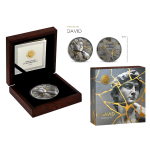 2 oz Kamerun 2025 antique - DAVID - Kintsugi Art Serie  - Michelangelos David - Silber Antique Finish - 2,000 Francs