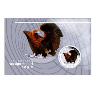 1 oz Wedge Tailed Eagle 2025 Color Australien Coin Card - Keilschwanzadler - 1 AUD BU - Erste Colorversion Coin Card des WT Eagle in Europa !