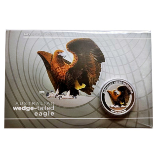 AURINUM*TOP*ANGEBOT** 1 oz Wedge Tailed Eagle 2025 Color Australien Coin Card - Keilschwanzadler - 1 AUD BU - Erste Colorversion Coin Card des WT Eagle in Europa !