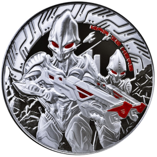 NEU* 1 oz Samoa 2024 PROOF COLOR - ALIEN - silber 2 NZ$ - Neue Serie Alien Battle