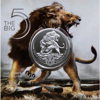 NEU* 1 oz Südafrika 2025 BU - LÖWE LION - Big Five Serie III - Silber Coin Card - 5 Rand