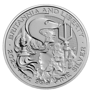 1 oz BRITANNIA & LIBERTY 2025 BU - UK Großbritannien silber - Respekt & Harmonie der USA & United Kingdom - Erste Bullionmünze der Royal Mint UK + US Mint