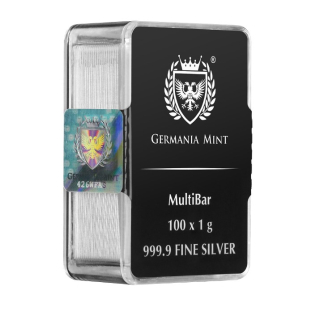 Neu* 100 x 1 g GERMANIA Silberbarren - Silver Bar - Germania Mint