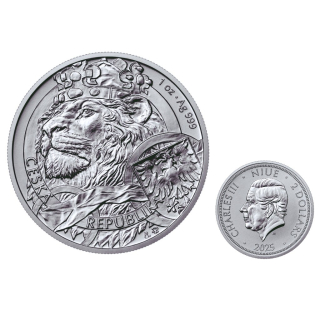 NEU* 1 oz Niue 2025 BU - Tschechischer Löwe - Czech Lion - silber 2 NZ$