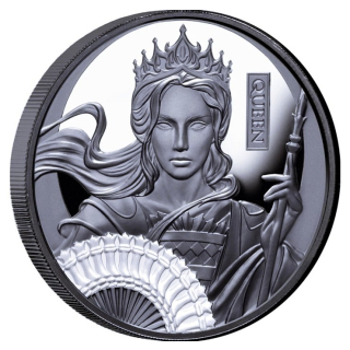 1 oz Niue 2025 Black Proof - DAME CHESS QUEEN - Der Dame des Schachspiels - Silber Ultra High Relief 1 NZD - 3. Ausgabe der Schachserie