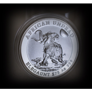 NEU*Echtbilder*  1 oz Silber Round 2025 BU - ZOMBIE ELEFANT / ELEGAUNT -  ZOMBUCKS Zombie Apokalypse - Die Untoten der Kommenden Apokalypse Nr. 6 - 75 Zombucks