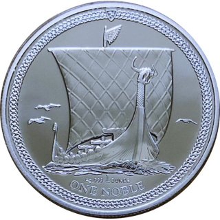 ab Lager** 1 oz Noble Wikingerschiff 2025 BU Isle of Man - Silber 1 Noble Serie Noble