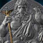 3 oz Kamerun 2025 antique - ZEUS - oberster olympischer Gott - Serie Griechische Mythologie - Silber Antique Finish - 3000 Francs