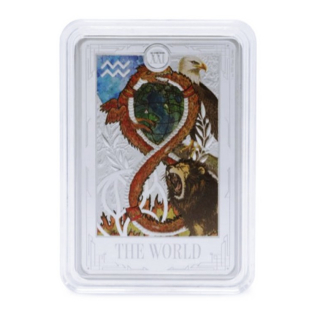 Wieder Bestellbar** 1 oz Niue Tarotkarten 2025 Proof - Die WELTKARTE / The WORLD Coin - Silber 2 NZD - serie Tarotkarten -es geht weiter am 24.11.25  !