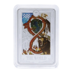 Letzte zum Sonderpreis* 1 oz Niue Tarotkarten 2025 Proof - Die WELTKARTE / The WORLD Coin - Silber 2 NZD - serie Tarotkarten