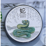 1 oz JAHR der SCHLANGE 2025 Coin Card Australien Color Melbourne ANDA EXPO - GRÜNE SCHLANGE - GREEN SNAKE  - LUNAR III SCHLANGE - Silber 1 AU$ - Silberschlange