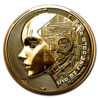 1/10 oz Gold Tschad 2025 WOMAN KI - Woman AI Prooflike - 10,000 Frs - Künstliche Intelligenz