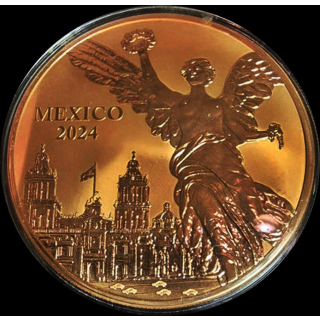 NEU** 5 oz  Mexico Kupfer Round - LIBERTAD SIEGESGÖTTIN  - Reverse Proof