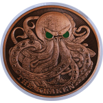 5 oz  Kupfer Round Mint Kapsel - Der Kraken The Kraken- GLOW-in-the-DARK - Nachtleuchtend - ECHTBILDER - Real Photos