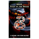 ab Lager* 5 g Silber Round 2025 Coin Card - SCHLANGE -...