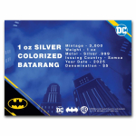 AURINUM*SUMMER*SALE** 1 oz Samoa 2025 - BATMAN BATARANG Shaped Coin - farbig - silber BU 5 $