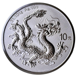 Lagerware* 1 oz China 2025 BU - Lunar DRACHE - JAHR des DRACHEN Tang Dynasty & Grosse Mauer - Erstausgabe der neuen China Lunarserie - Silber 10 Yuan - China Mint