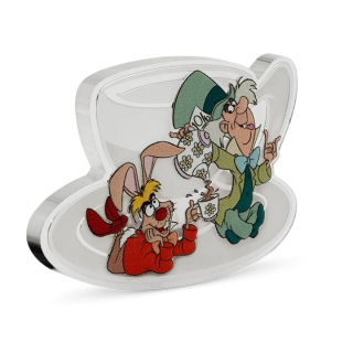 Letzte*AURINUM*TOP*ANGEBOT** 2 oz Niue 2025 Proof - ALICE im WUNDERLAND MAD HATTER`S TEA PARTY - Disney Alice in Wonderland - 3. Ausgabe serie SELTSAME DISNEY-Kreaturen - silber 3 NZ$ - NZ Mint