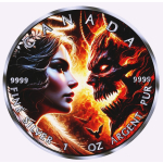 LETZTER** 1 oz Maple Leaf 2025 - TODESENGEL / ANGEL of DEATH -  ANGELS & DEMONS serie - Ewiger Kampf GUT vs. BÖSE  Serie Ausgabe 2 - Ruthenium / Palladium Color