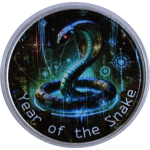 1 oz Tokelau 2024 Color - Jahr der Schlange / Year of the...