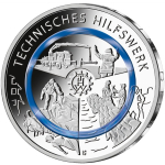 10 Euro Deutschland 2025 Technisches Hilfswerk - mit Kobaltblauem Polymerring