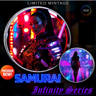 NEU** 1 oz Maple Leaf 2025 Color- SAMURAI KRIEGERIN - Female Warrior - Alte Traditionen - Infinity Edition - silber Color - Doppelmotiv - Auflage 100 Einzelstück