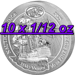 NEU * 10 x 1/12 oz SET Ruanda 2025 BU - HMS Victory -...