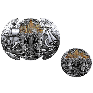 5 oz Samoa 2025 Antique Gilded - Das Sagenhafte ATLANTIS Verlorene Zivilisationen - Sliding Door Technique - TOP-INNOVATION 2025 - 2. Öffne-das-Tor-Prägung - Auflage 249! VORVERKAUF !