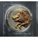 2 oz Germania Beasts 2025 EDITION - GULLINBURSTI - Ultra High Relief Ruthenium Gilded - UV-Effekt- Das Goldene Wildschwein des Gottes Freyr