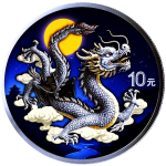 2 x 1 oz SET China 2025 Tag & Nacht Day & Night - Lunar DRACHE - JAHR des DRACHEN Tang Dynasty & Grosse Mauer - Erstausgabe der neuen China Lunarserie - Silber 10 Yuan