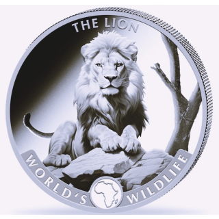 NEU* 1 oz Kongo 2025 BU - LÖWE / LION - Silber - World´s Wildlife Ausgabe 7  - 20 Frs