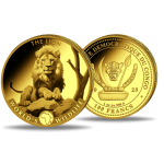1 Oz Gold Kongo 2025 Proof - LÖWE - LION - Worlds Wildlife serie - Ausgabe 7 - 100 Frs