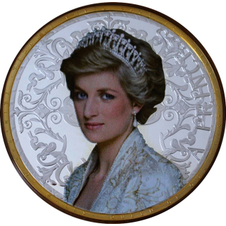 10 oz Kupfer Gilded Proof - PRINZESSIN DIANA - Swarovski Elemente - Color