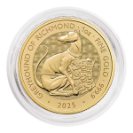 NEU* 1 oz Gold UK 2025 BU - GREYHOUND of Richmond - Königlicher Windhund - Royal Tudor Beasts - Großbritannien Gold 100Pfd.