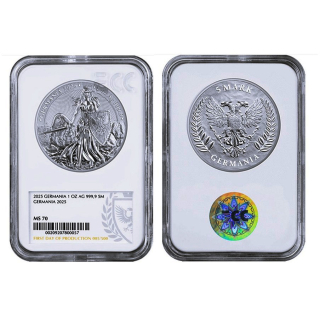 NEU* 1 oz Germania 2025 MS-70 LADY GERMANIA - First Day of Production Coin Card - Die Heldin Germaniens - Silber Germania Mint - Krönung zur KÖNIGIN Germaniens  - Letzte Ausgabe