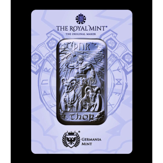 10 oz Motivbarren THOR - Donnergott God of Thunder - Nordische Götter 2. Ausgabe - Germania Mint Royal Mint UK Kooperation - Top-Welt-Motivbarren