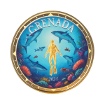 NEU* 1 oz Gold SHARK DIVER / HAITAUCHER  farbig 2024...