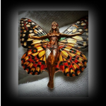 1 oz Ghana 2024 Shape Edition - LADY BUTTERFLY - Die Schöne Schmetterlingsfrau - Wiedergeburt & Regeneration  - Silber Color Ultra High Relief - 5 Cedis