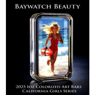 NEU* 1 oz Silber Motivbarren - BAYWATCH GIRL - Baywatch Schönheit