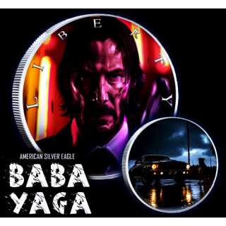 EINZELSTÜCK ** 1 oz USA American Eagle 2025 - BABA YAGA - Infinity Edition - silber Color - Doppelmotiv