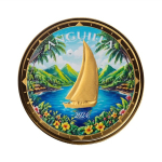 NEU* 1 oz Gold Anguilla 2024 Proof Color - SEGELSCHIFF / Sailing Ship - EC8 -Karibikinseln  - 10 $