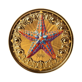 NEU* 1 oz Gold Montserrat 2024 Proof Color - SEESTERN STARFISH - EC8 Serie Karibikmotive- 10 $