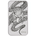 NEU* 1 oz Australien 2025 BU Silberbarren  - DRACHE DRAGON - Jahr des MondDrachen - Rechteckig - Rectangle - Silber - Serie Rechteckdrachen Perth Mint